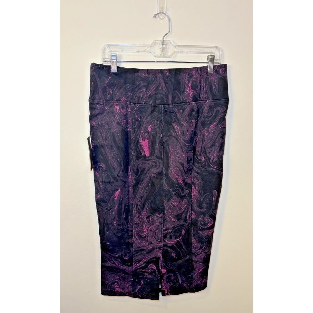 Melissa McCarthy Seven7 Skirt Size L New Black Purple - Picture 2 of 4